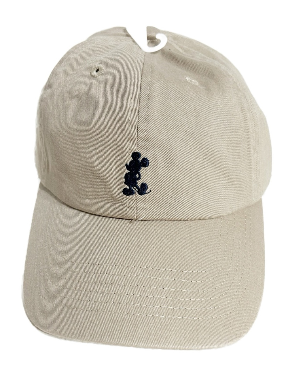 NWT Disney Parks Minimal Embroider Mickey Mouse Khaki Baseball Cap Dad Hat 59cm